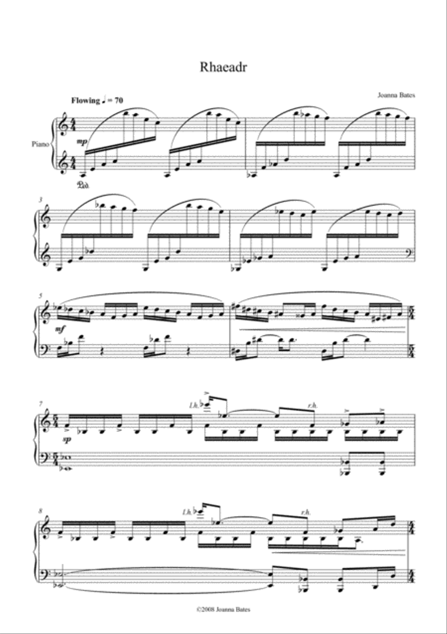 Rhaeadr Piano Solo scores gallery preview page 1
