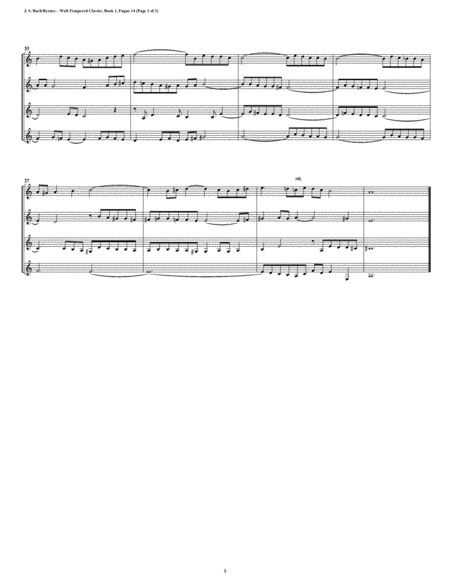 Fugue 14 from Well-Tempered Clavier, Book 1 (Clarinet Quartet) image number null