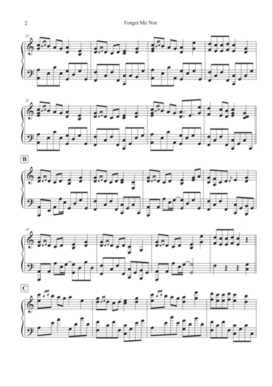Forget Me Not Forget Me Not Piano Solo scores gallery preview page 2