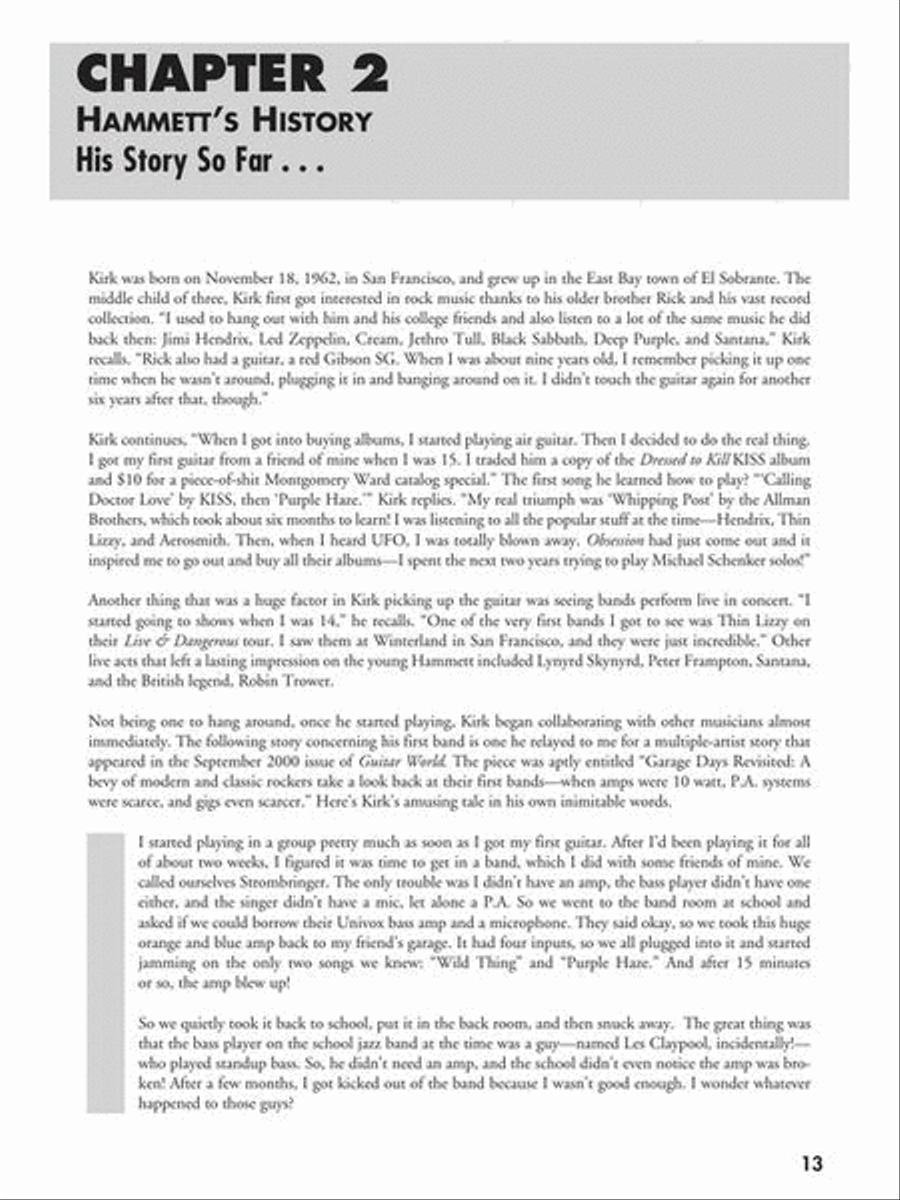 Kirk Hammett's Guitar Lessons: The Sound & the Fury Guitar Tablature scores gallery preview page 8