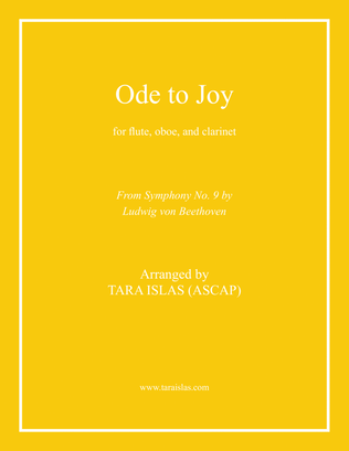 Ode to Joy for flute, oboe and clarinet