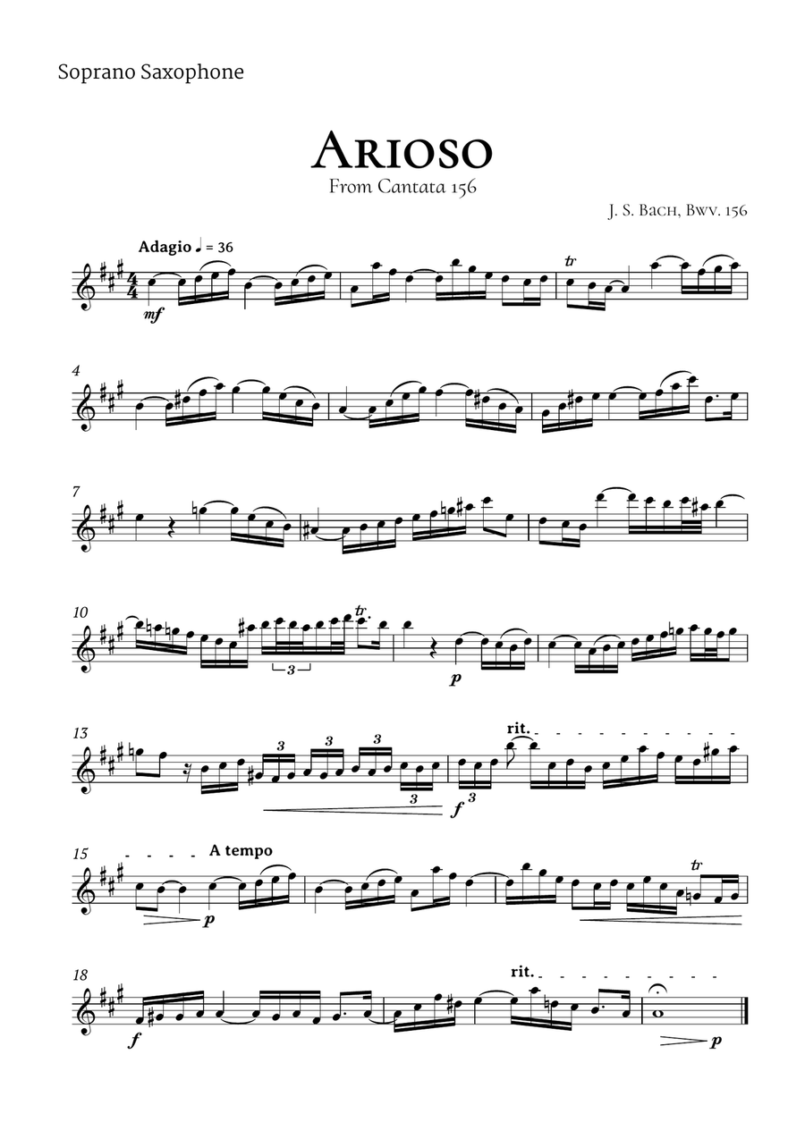 Arioso Bach Saxophone Quartet Saxophone Quartet scores gallery preview page 4