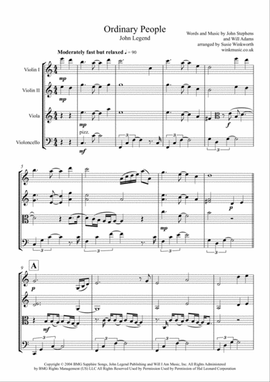 Ordinary People String Quartet scores gallery preview page 3