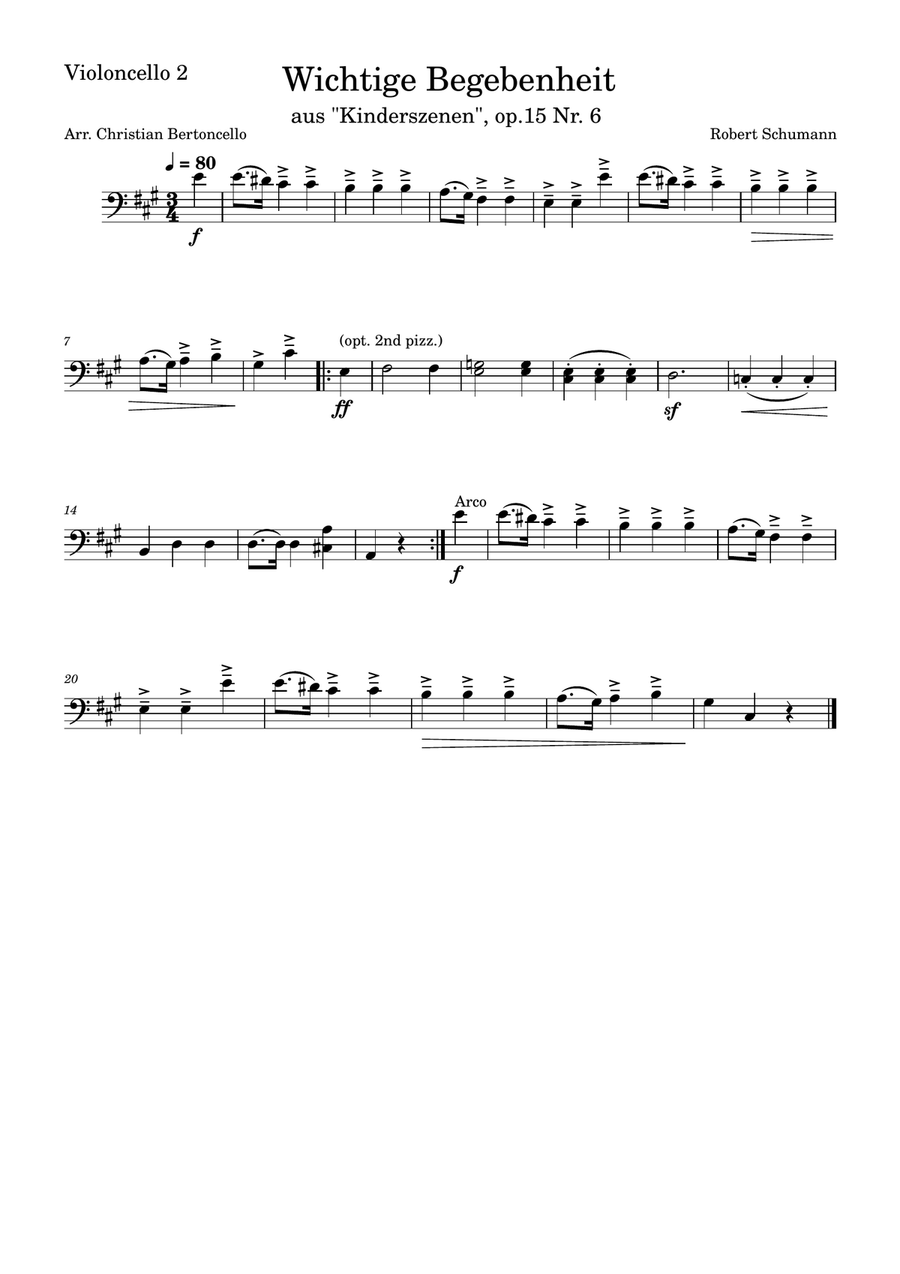 Wichtige Begebenheit arranged for Cello Ensemble (4 Cellos) String Quartet scores gallery preview page 4