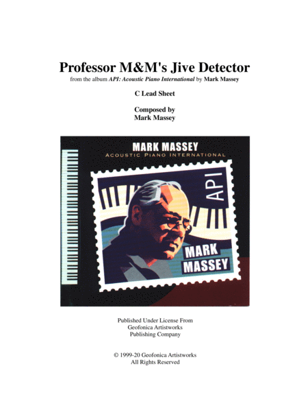 Professor M & M's Jive Detector (C lead sheet, with piano & tenor sax melody)