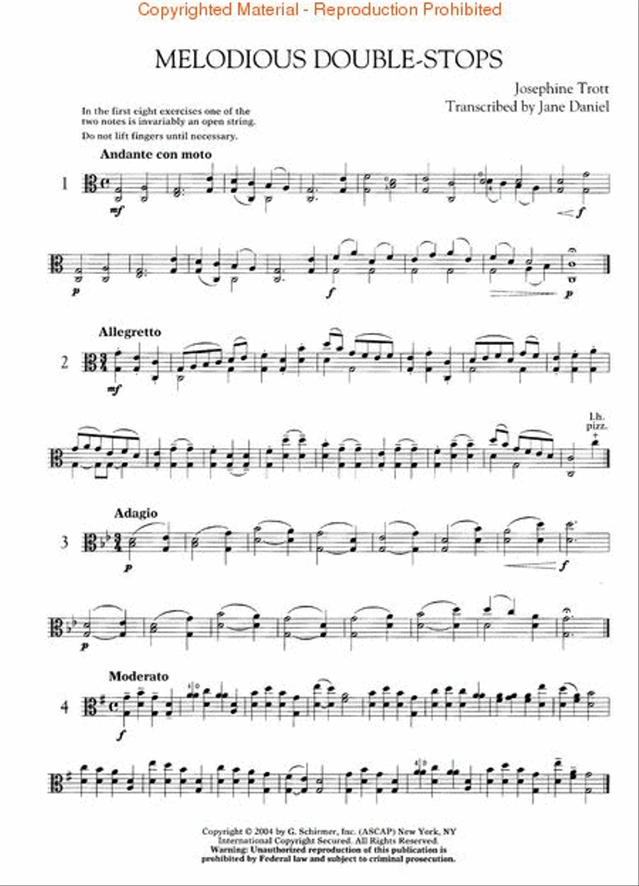 Josephine Trott – Melodious Double-Stops Book 1 Viola Solo scores gallery preview page 2