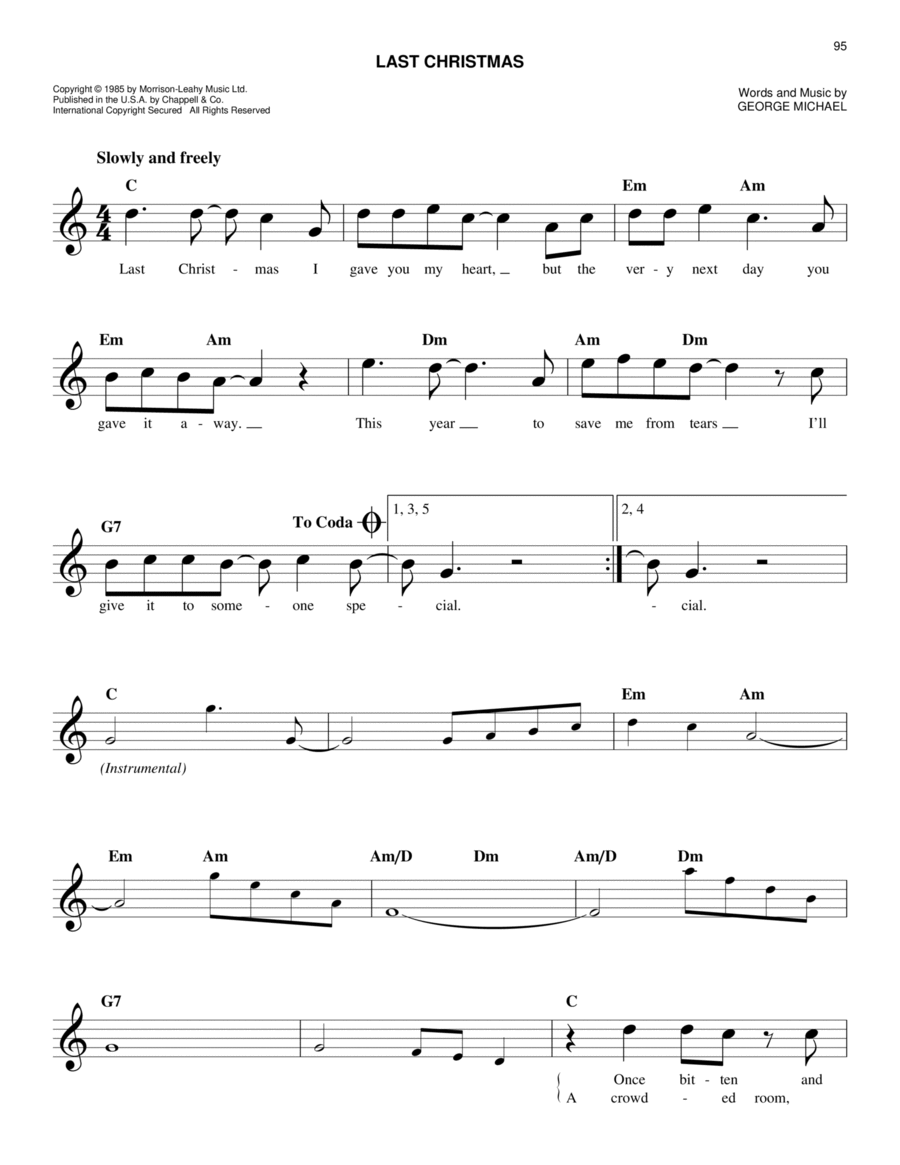 Last Christmas Piano scores gallery preview page 1