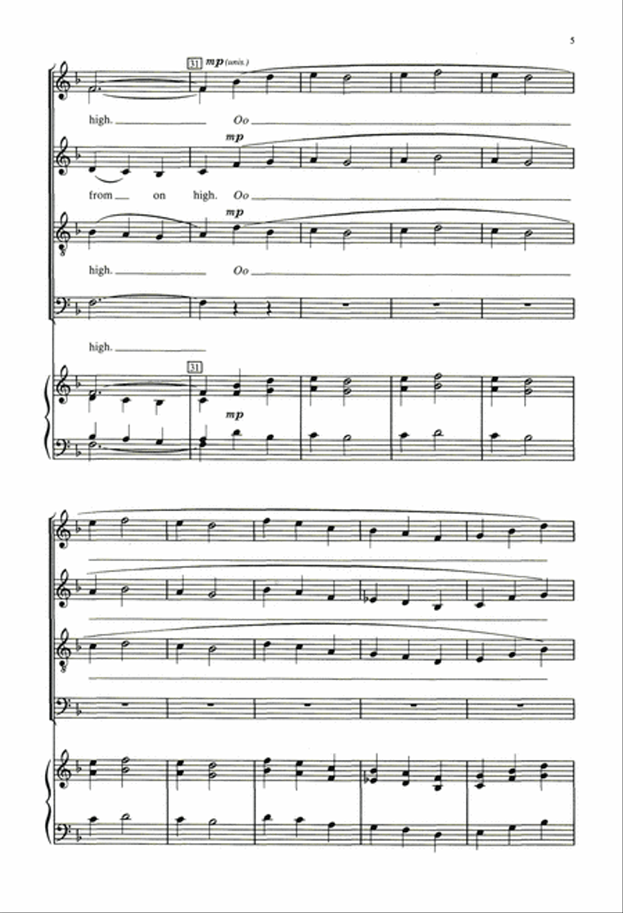 Calm On The List'ning Ear Of Night 4-Part scores gallery preview page 5