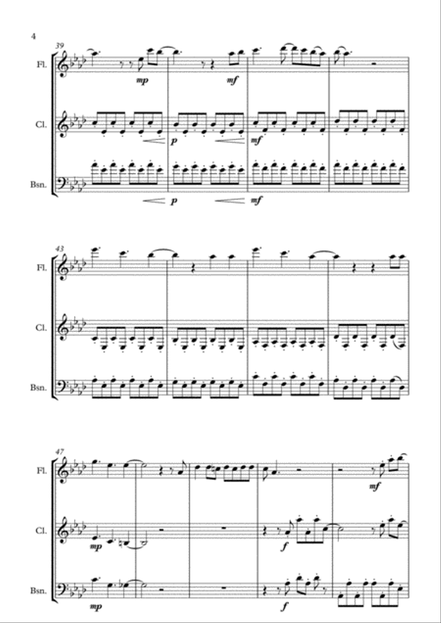Let It Go (from Frozen) Woodwind Trio scores gallery preview page 4