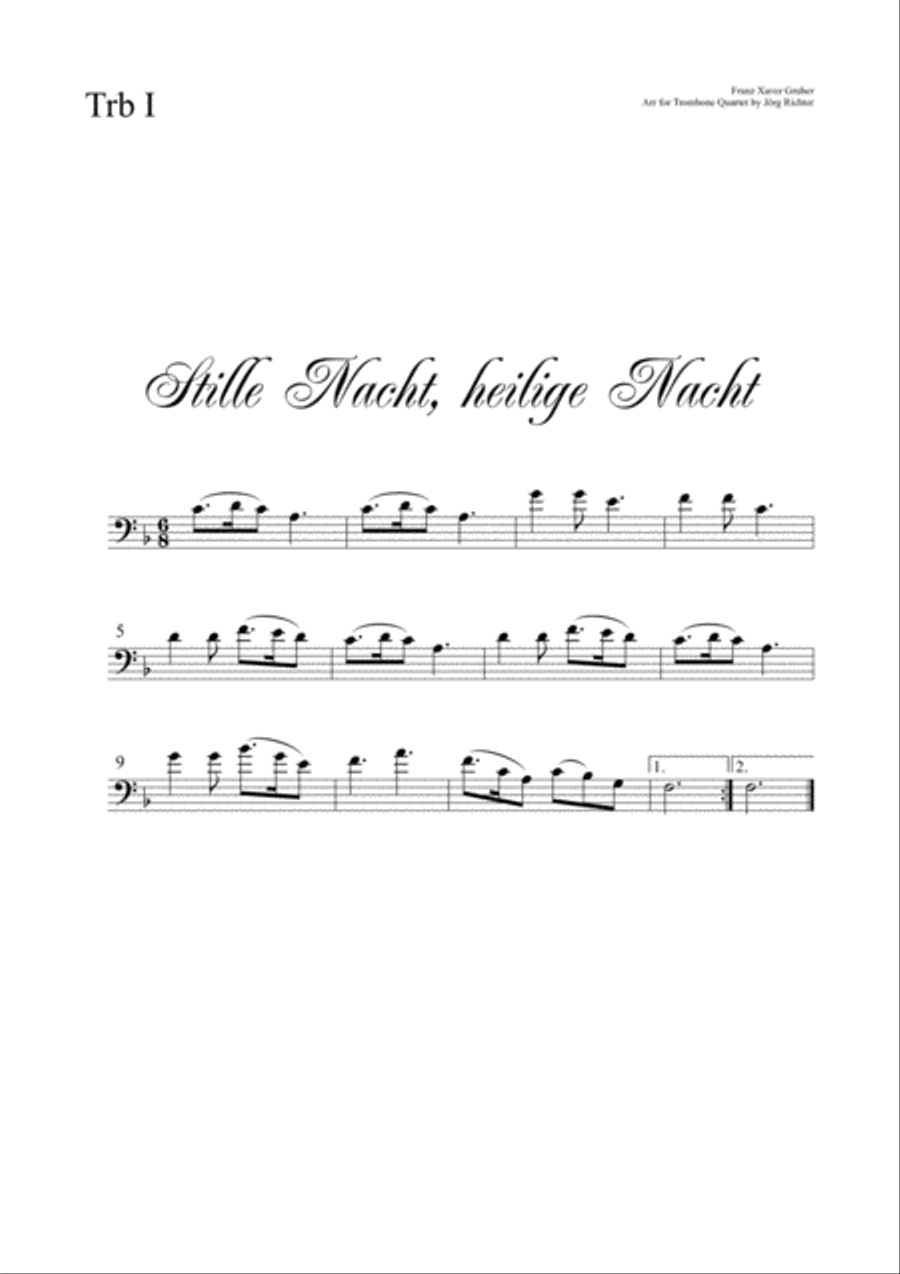 Stille Nacht, heilige Nacht für Posaunenquartett Brass Quartet scores gallery preview page 3