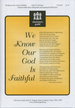 Book cover for We Know Our God is Faithful
