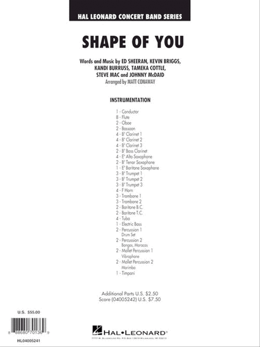 Shape of You Concert Band scores gallery preview page 9
