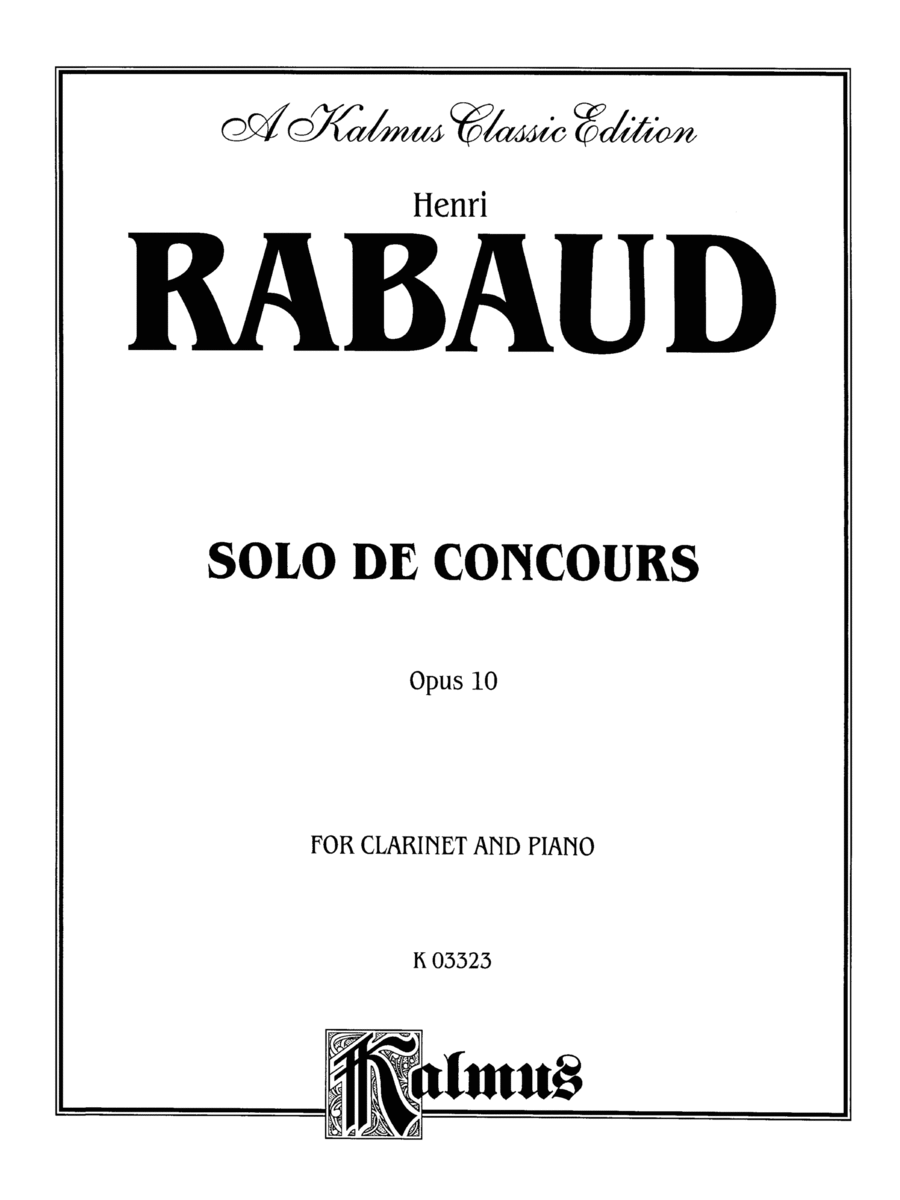 Rabaud: Solo de Concours, Op. 10