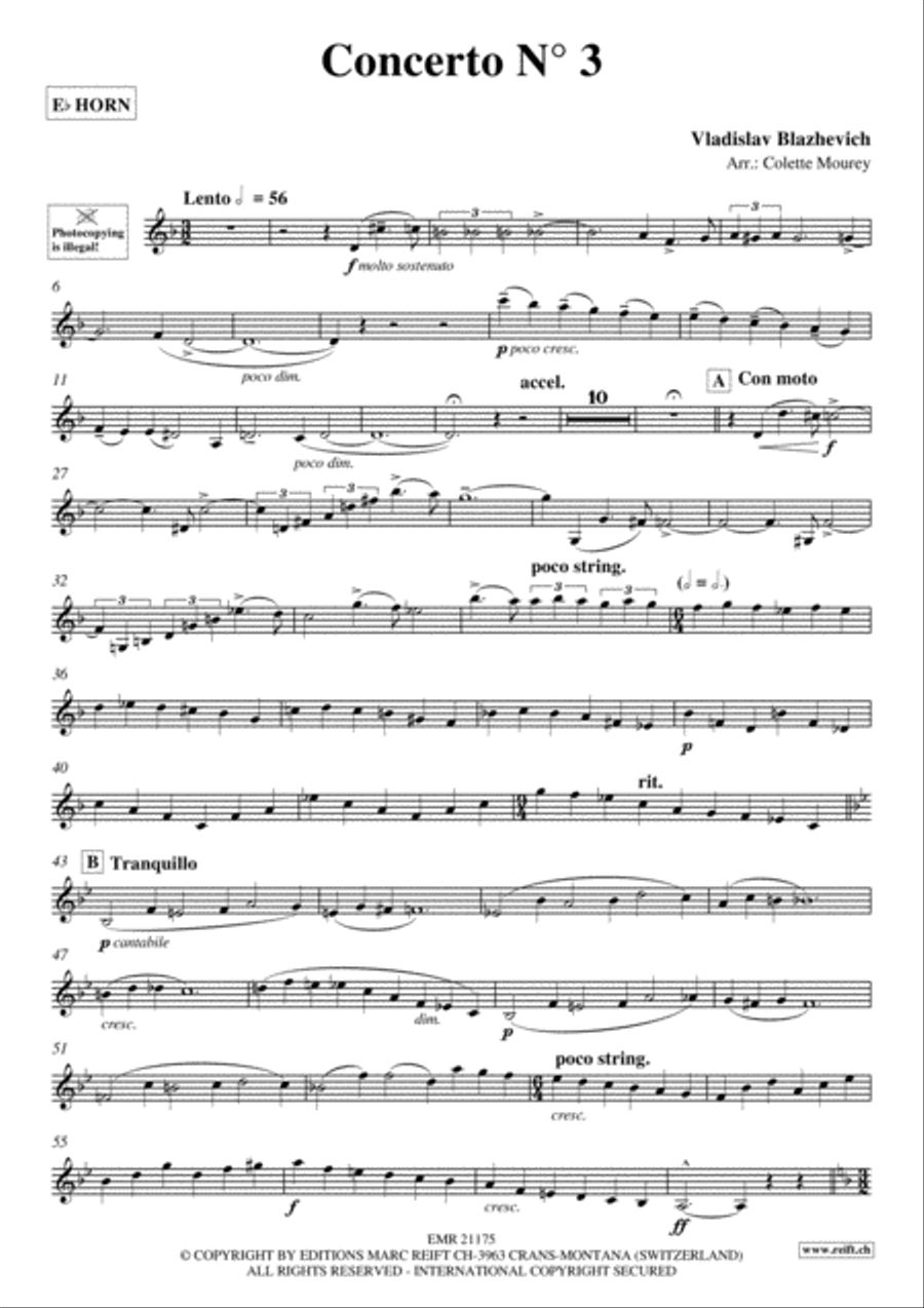 Concerto No. 3 Concerto No. 3 Horn scores gallery preview page 2
