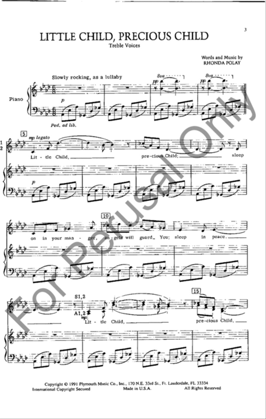 Little Child, Precious Child SSA scores gallery preview page 2