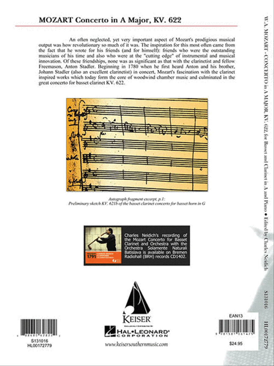 Clarinet Concerto, K. 622 Clarinet Solo scores gallery preview page 9