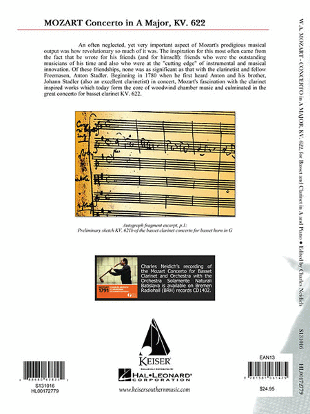 Clarinet Concerto, K. 622