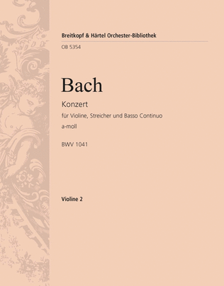 Book cover for Violin Concerto in A minor BWV 1041