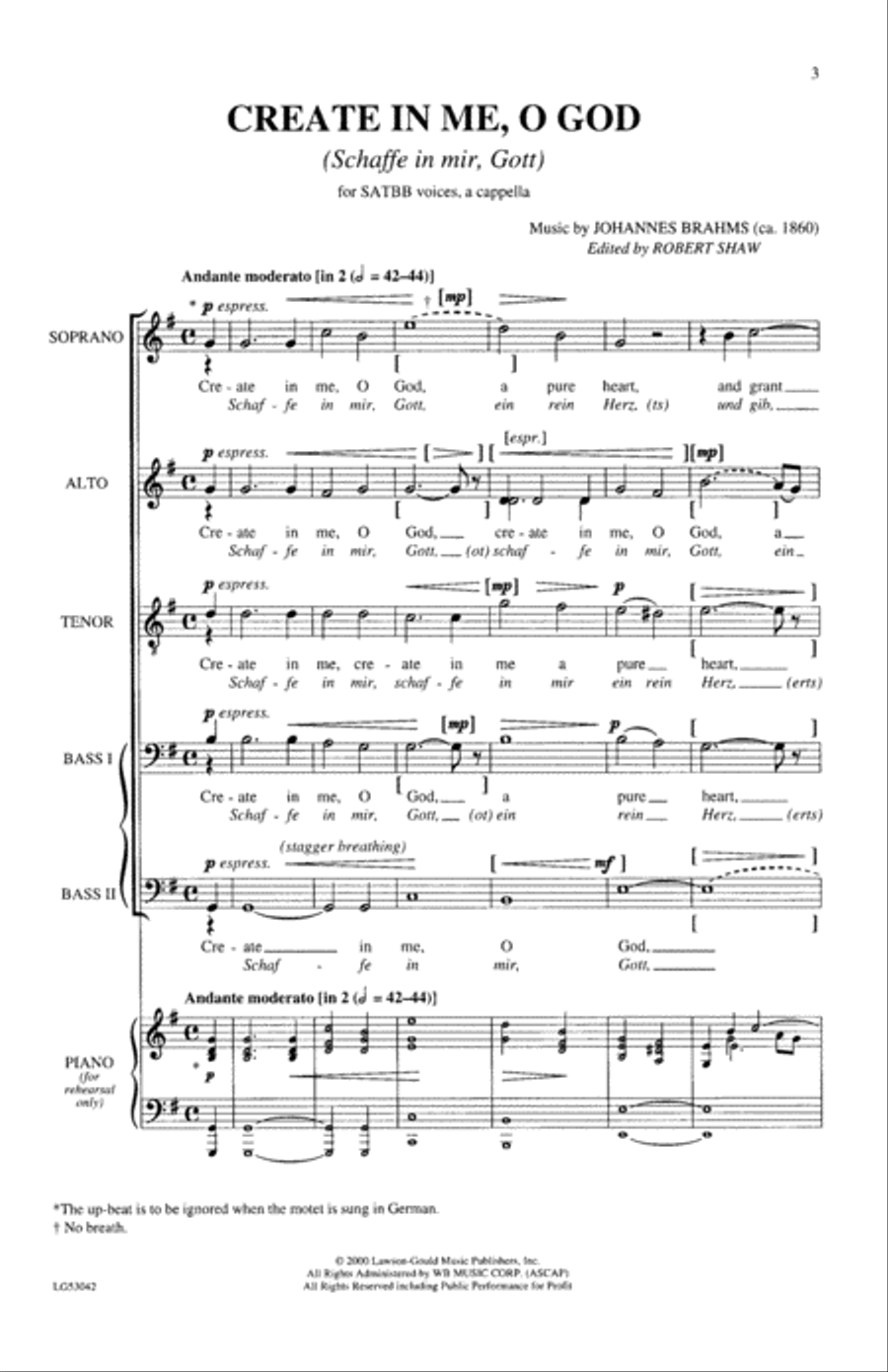 Create in Me, O God (Schaffe in mir, Gott) 4-Part scores gallery preview page 2