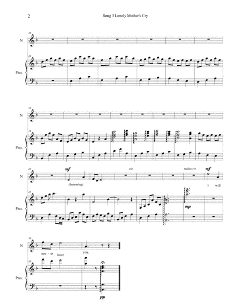 Libertaria Song Cycle for Soprano, Baritone, and Piano 3-Part scores gallery preview page 6