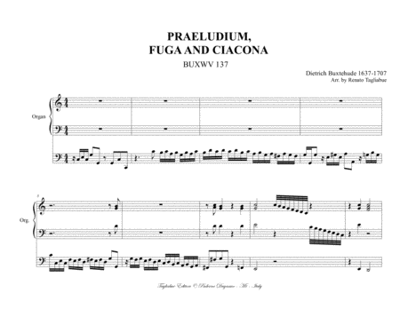 BUXTEHUDE - PRAELUDIUM, FUGA AND CIACONA - Buxwv 137 - For Organ 3 staff image number null