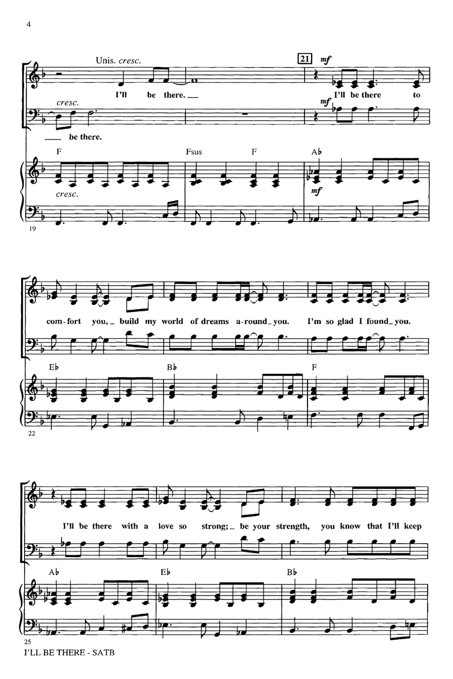 I'll Be There I'll Be There 4-Part scores gallery preview page 3