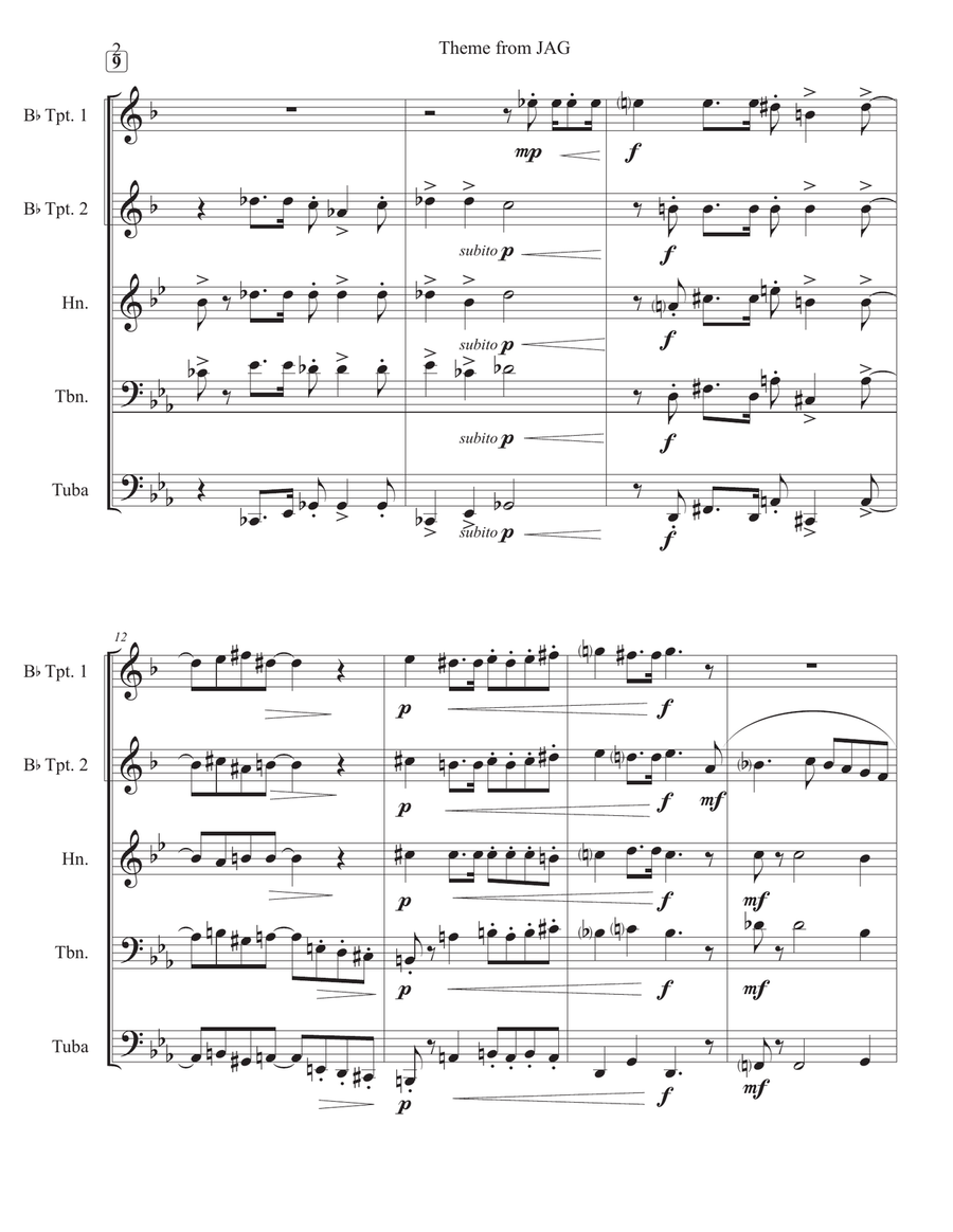 Jag Theme Brass Ensemble scores gallery preview page 2