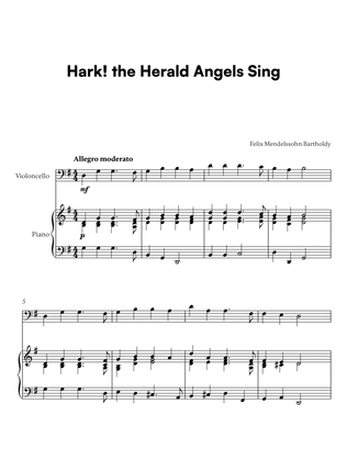 Book cover for Hark! the Herald Angels Sing (for Cello and Piano)
