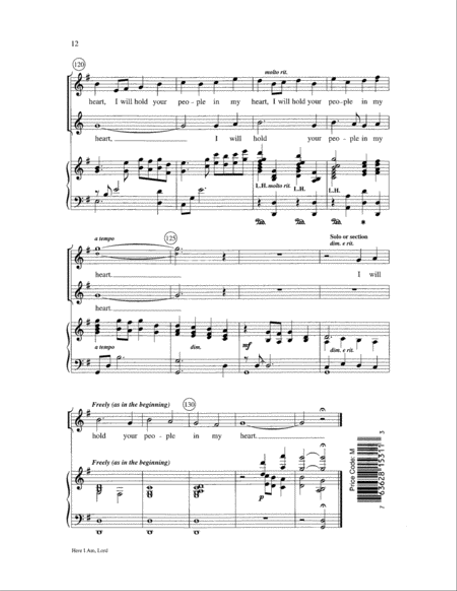 Here I Am, Lord 3-Part scores gallery preview page 12