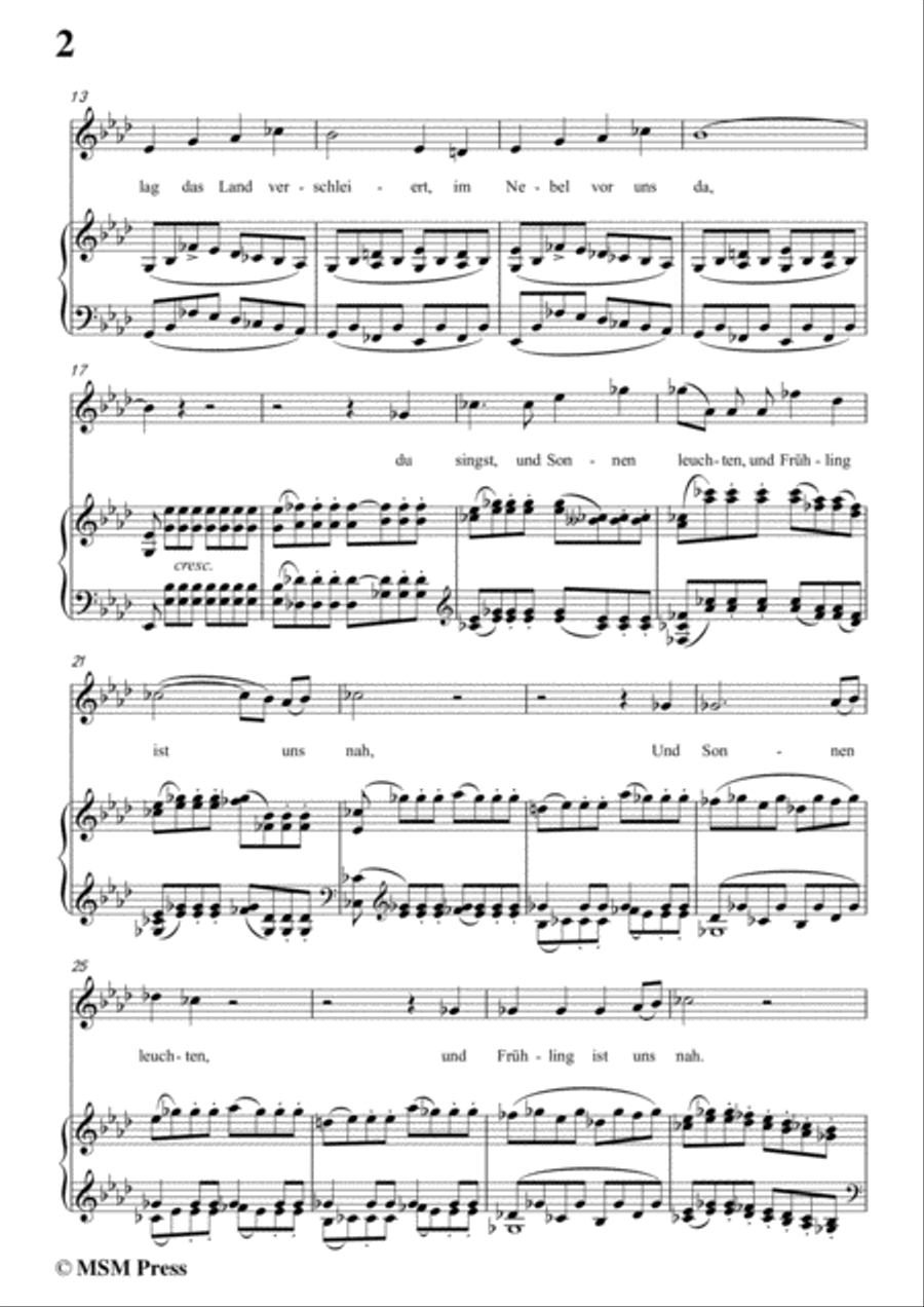 Schubert-Geheimniss(Mayrhofer),in A flat Major,for Voice&Piano Voice scores gallery preview page 4