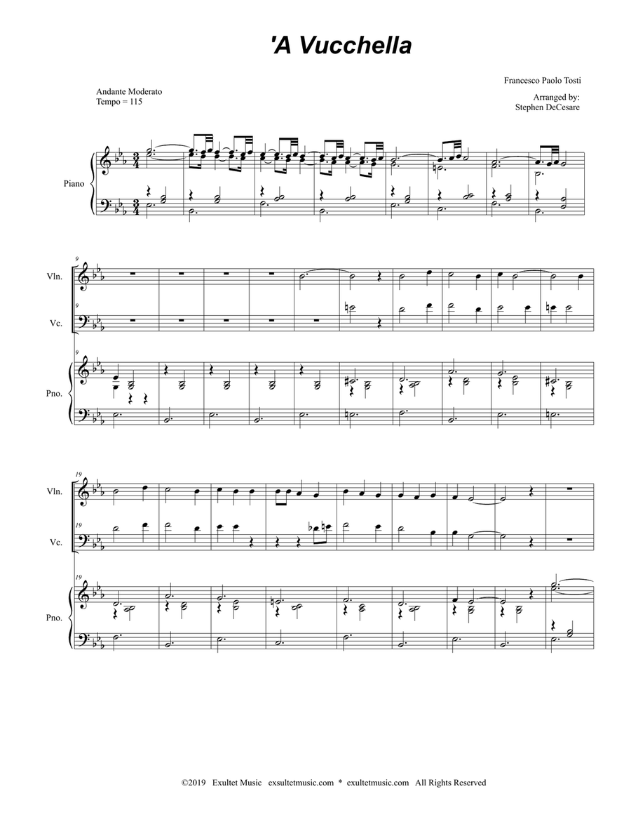 A Vucchella (Duet for Violin and Cello) Piano Trio scores gallery preview page 2