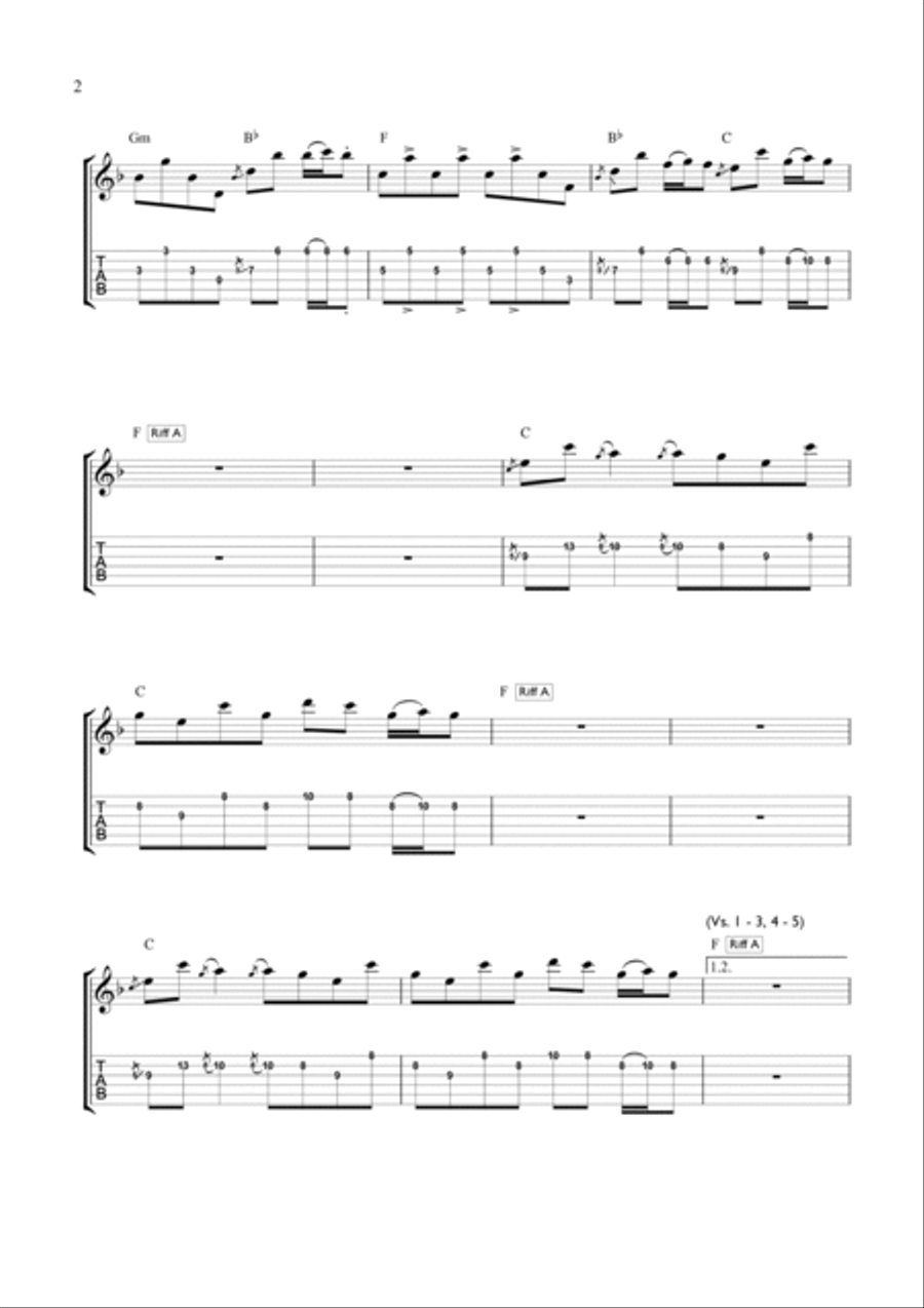 Pale Blue Eyes Guitar Tablature scores gallery preview page 2