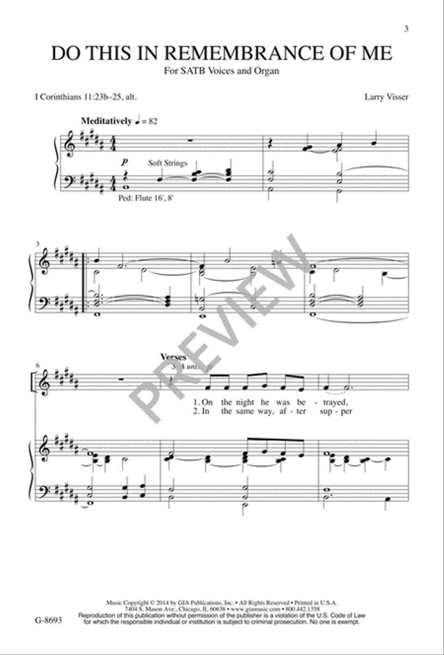 Do This in Remembrance of Me 4-Part scores gallery preview page 3