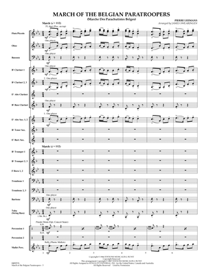 Book cover for March Of The Belgian Paratroopers - Full Score