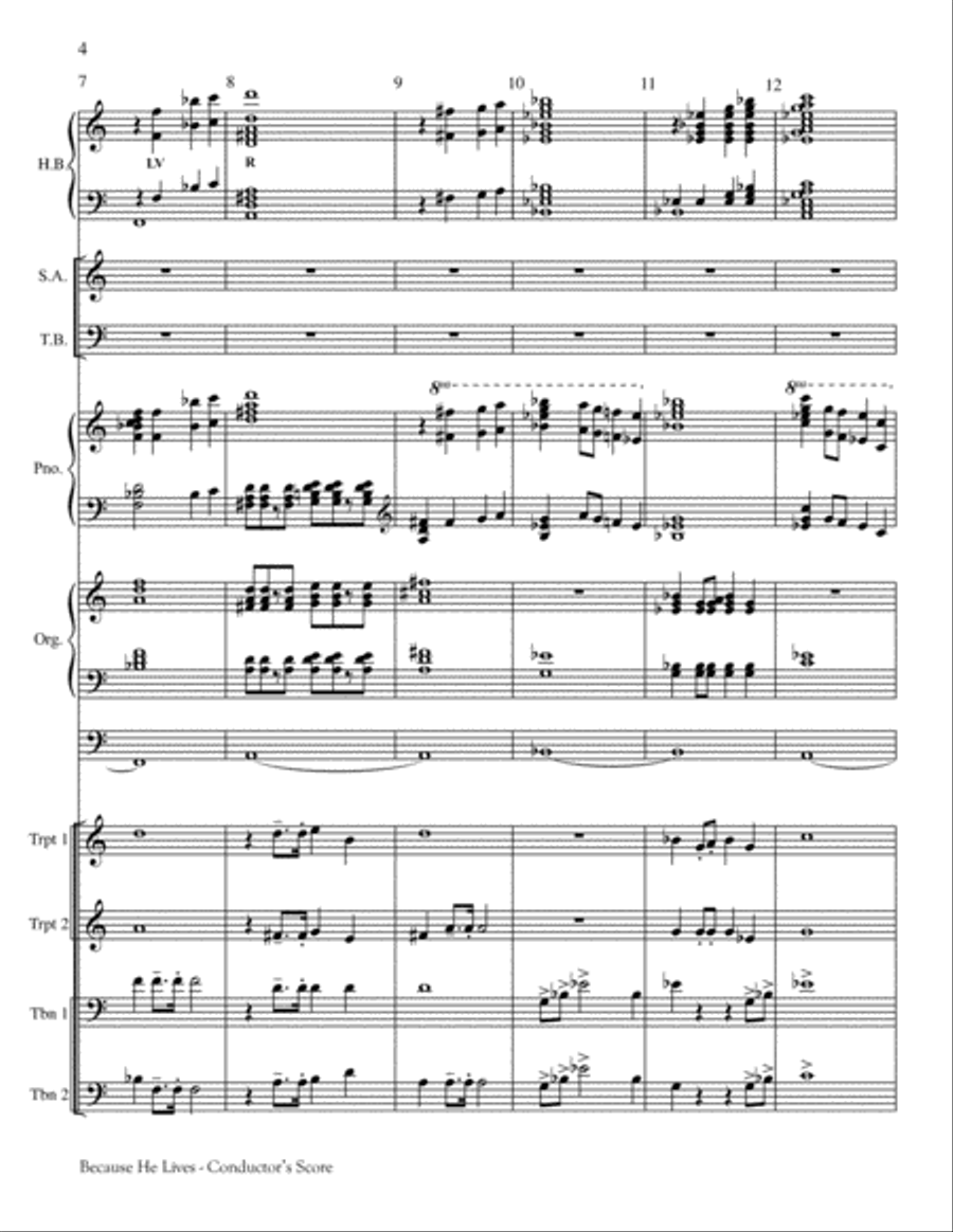 Because He Lives 4-Part scores gallery preview page 3