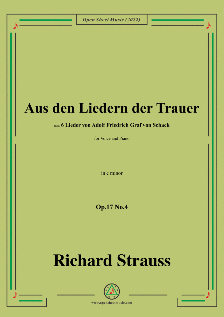 Richard Strauss-Aus den Liedern der Trauer,in e minor,Op.17 No.4 image number null