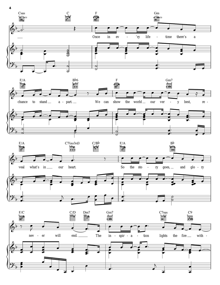 Light The Fire Within Piano, Vocal, Guitar scores gallery preview page 4