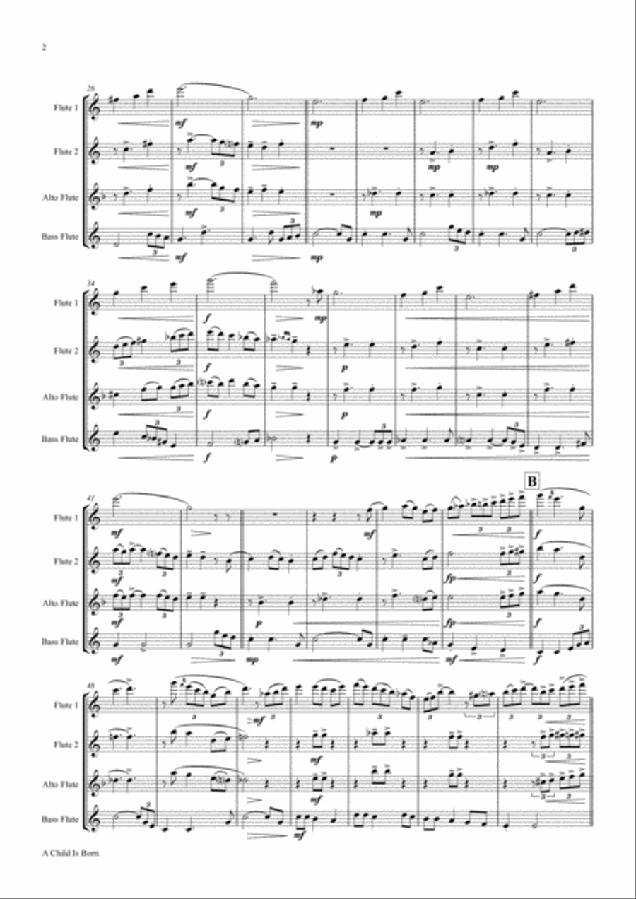 A Child Is Born Woodwind Ensemble scores gallery preview page 2
