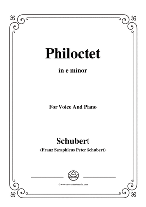Schubert-Philoctet,in e minor,for Voice and Piano