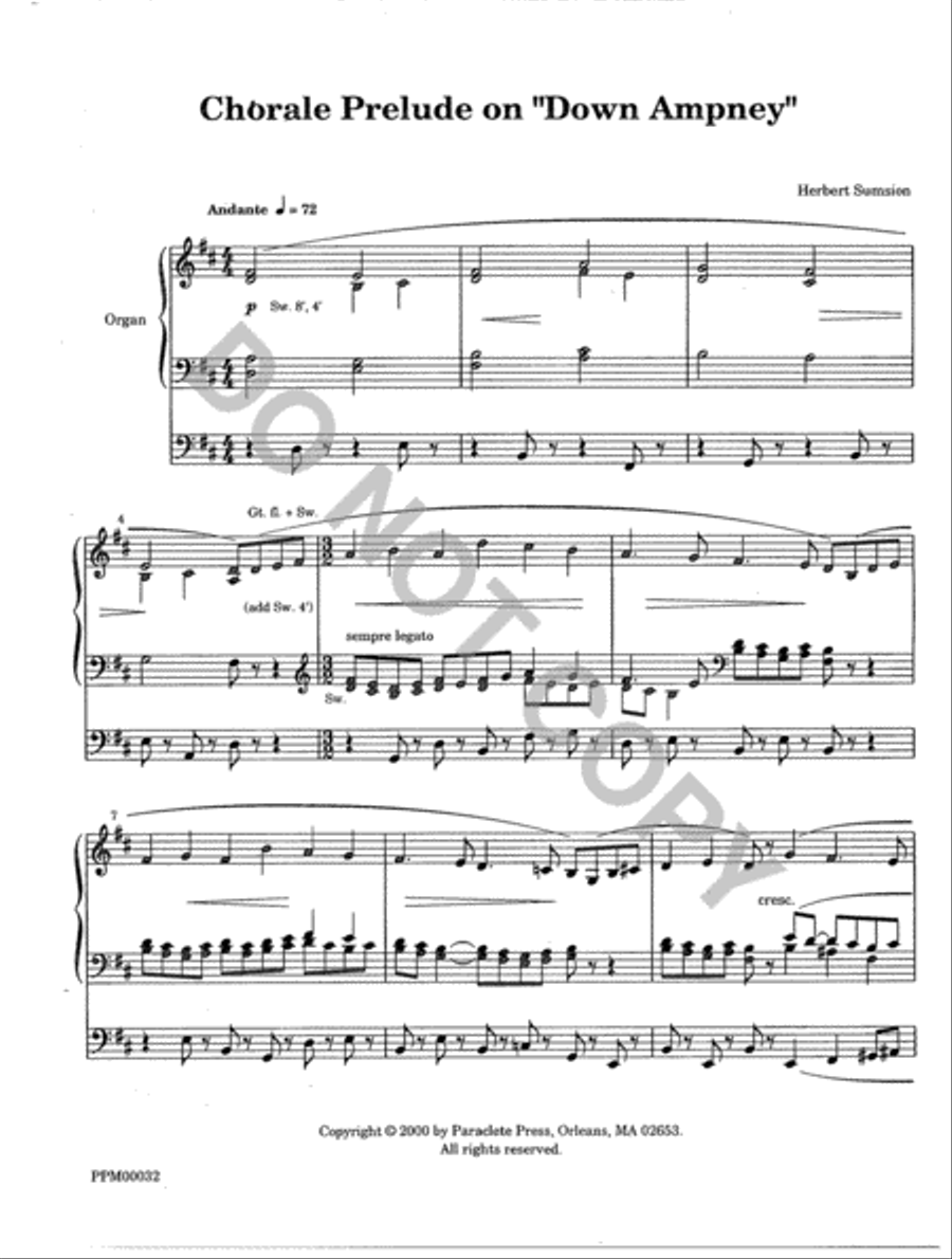 Chorale Prelude on Down Ampney Organ scores gallery preview page 2