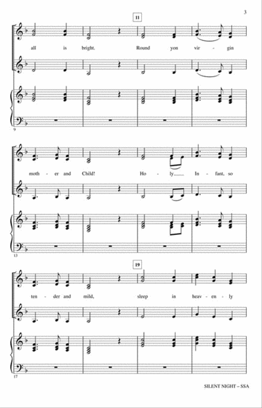 Silent Night SSA scores gallery preview page 3