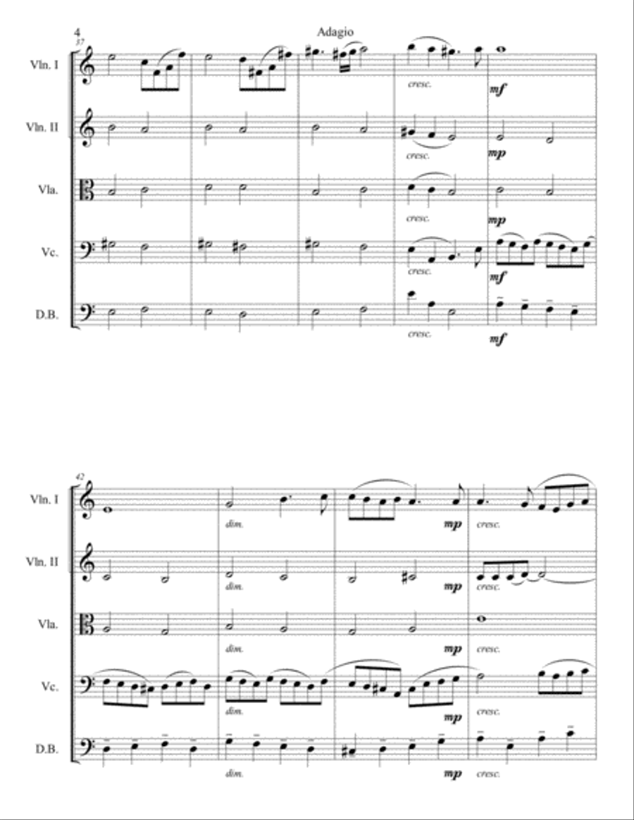 Adagio in A String Quartet scores gallery preview page 4