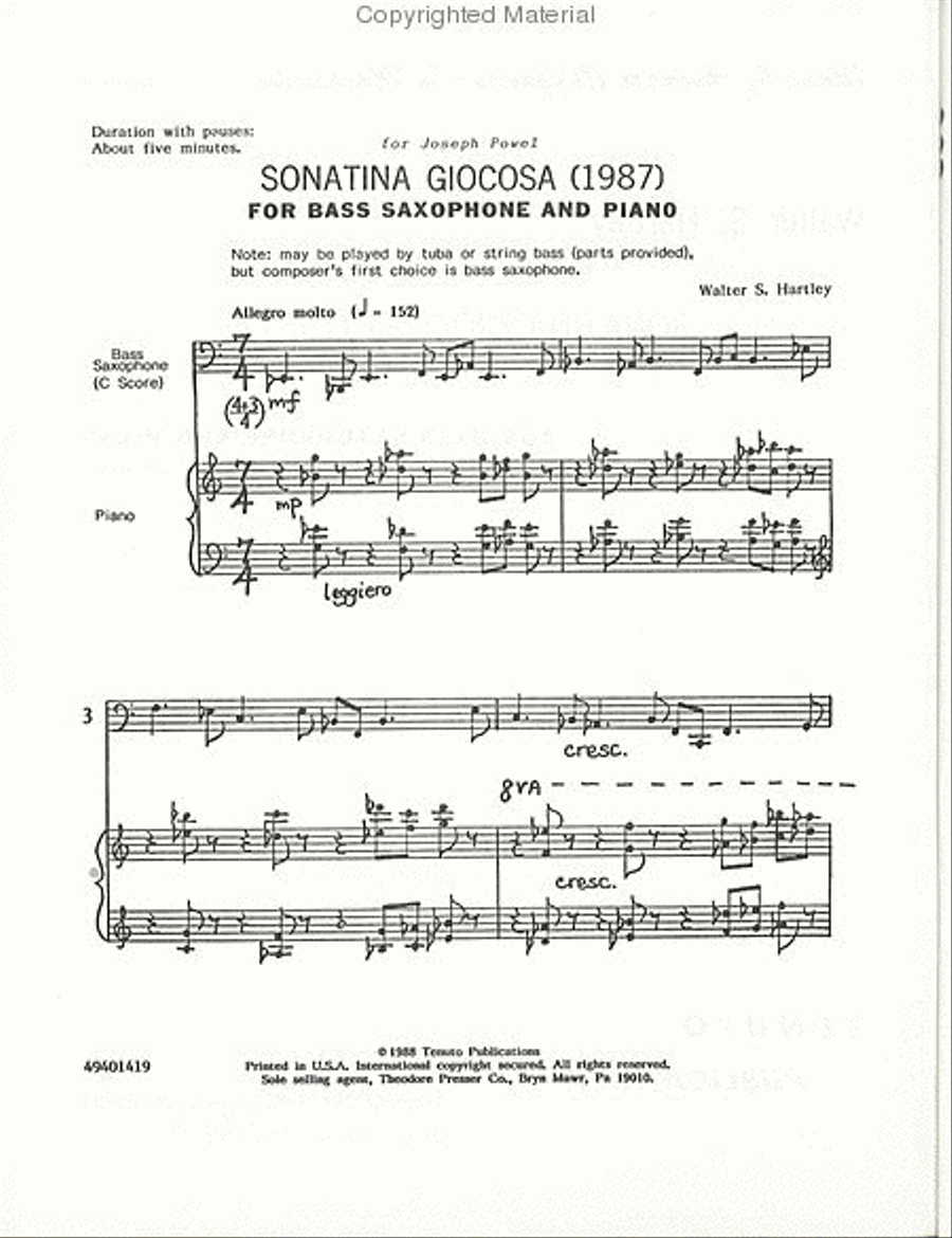 Sonatina Giocosa 1987 Sonatina Giocosa 1987 Chamber Music scores gallery preview page 2