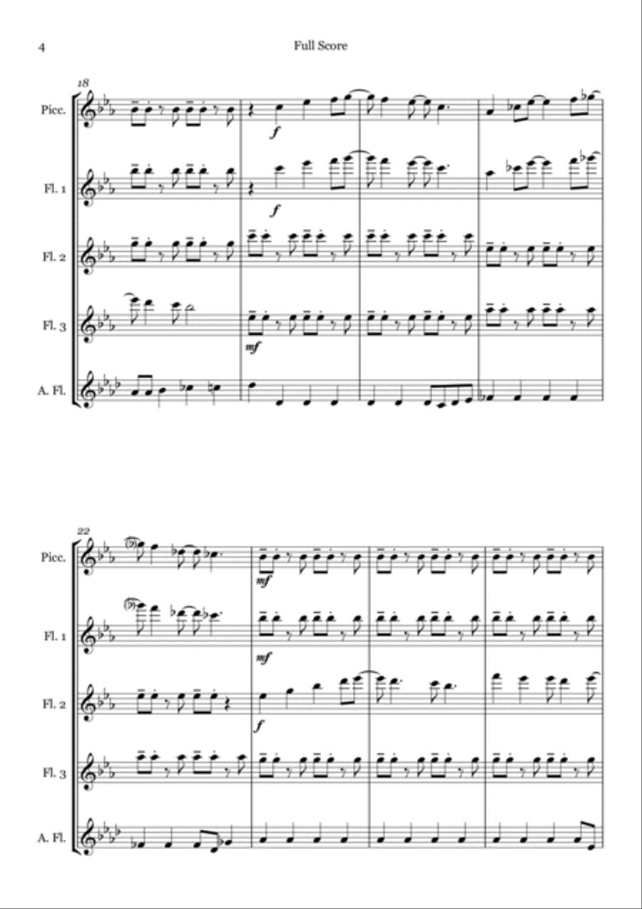 All I Want For Christmas Is You Flute Quartet scores gallery preview page 6