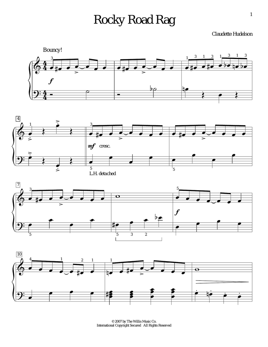 Rocky Road Rag Rocky Road Rag Piano Method scores gallery preview page 1