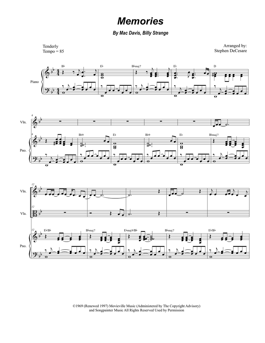 Memories Memories String Duet scores gallery preview page 1