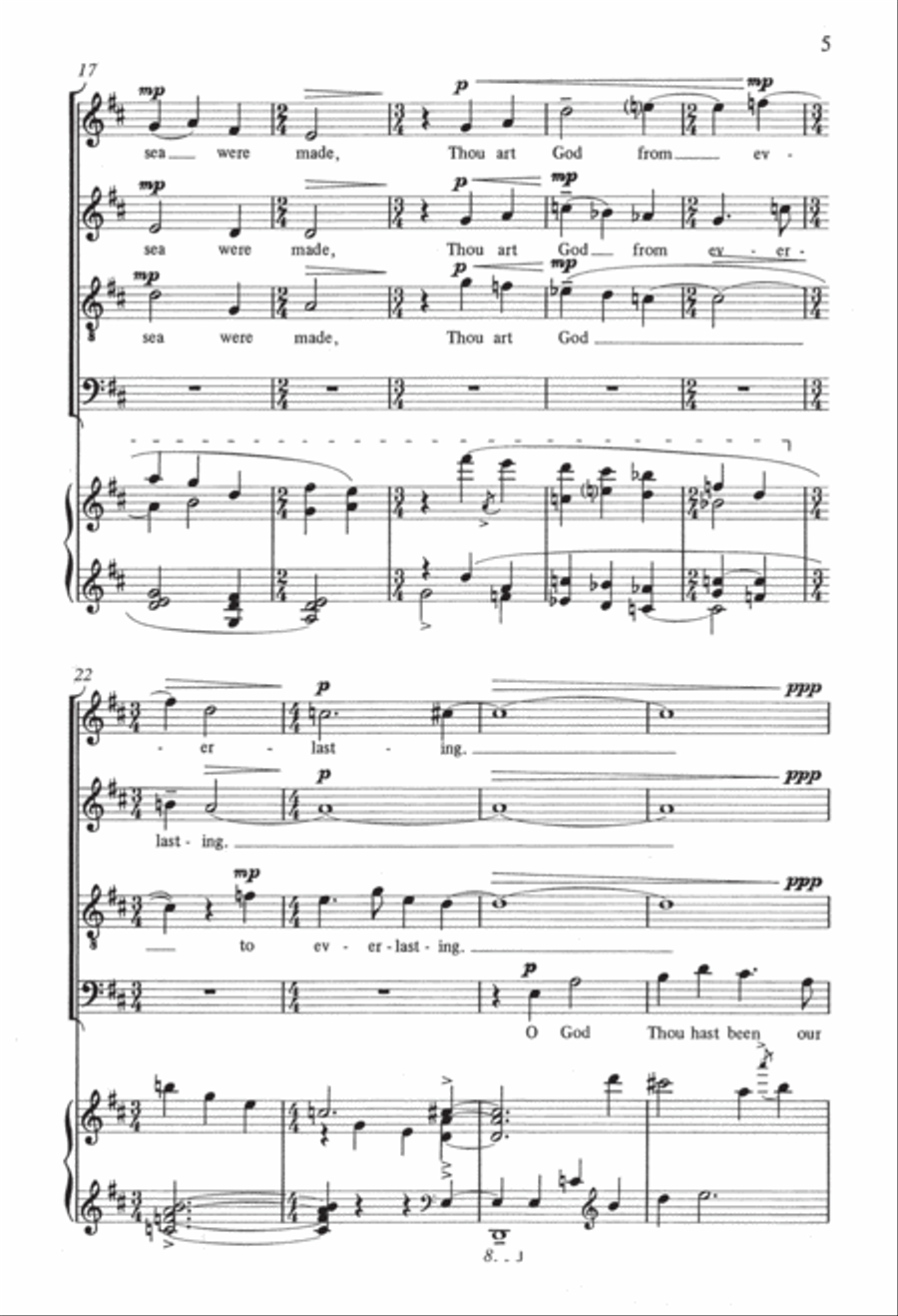 Three Sacred Pieces: 2. O God, Thou Hast Been Our Refuge 4-Part scores gallery preview page 5