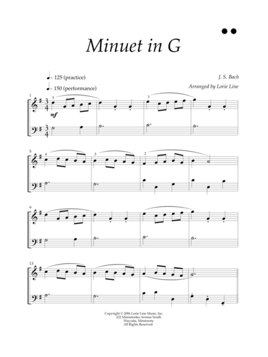 Minuet In G - EASY! Easy Piano scores gallery preview page 2