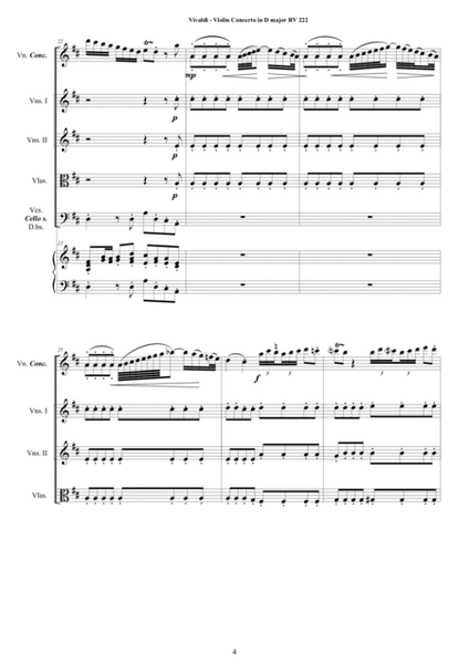 Vivaldi - Violin Concerto in D major RV 222 for Violin, Strings and Cembalo image number null