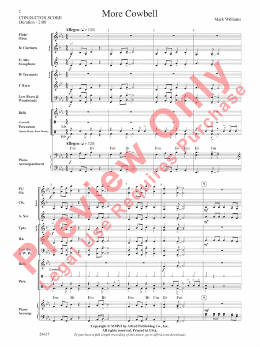 More Cowbell More Cowbell Concert Band scores gallery preview page 3